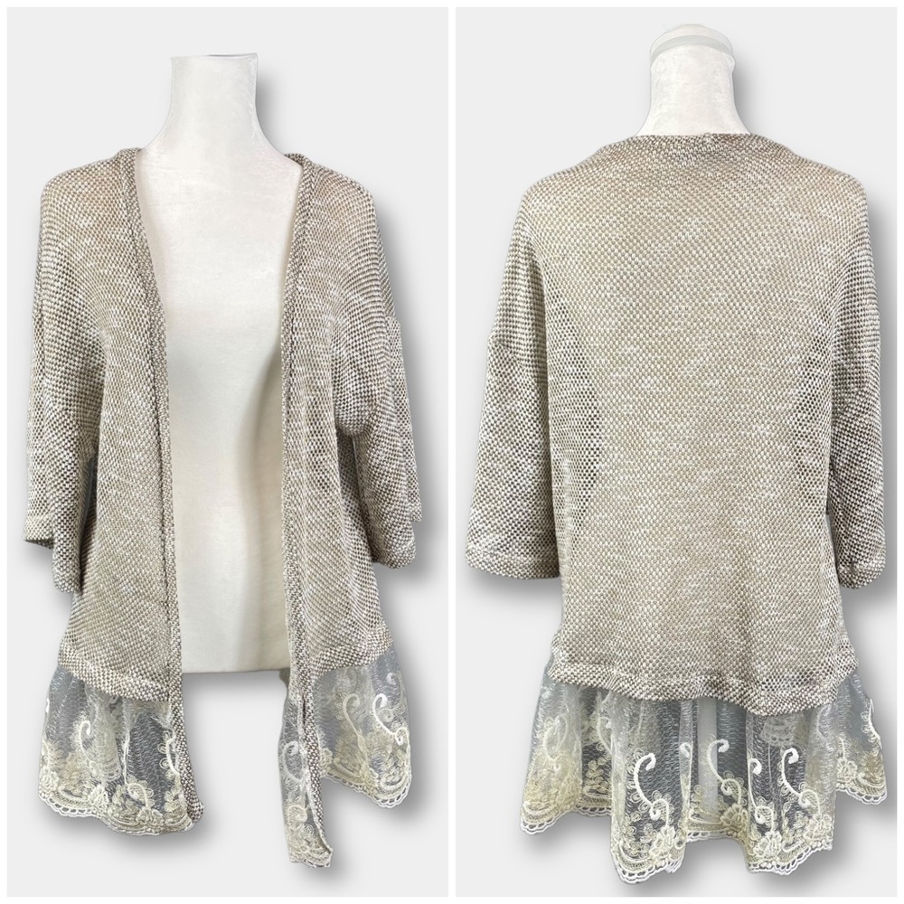 NEW Open Front Cardigan Lace Size Small